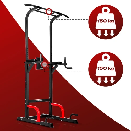 Drążek do podciągania dipów wolnostojący stabilny udźwig 150 kg Neo-Sport 130200