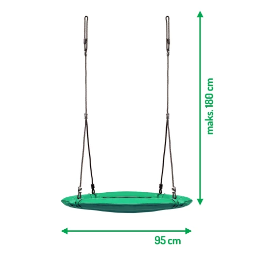 Huśtawka bocianie gniazdo Swingo XXL Zielona 95 cm