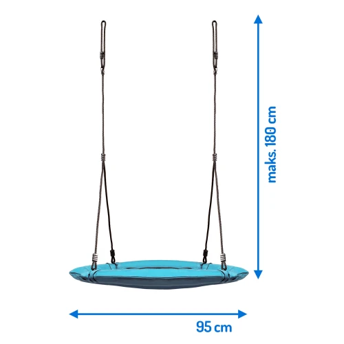 Huśtawka bocianie gniazdo Swingo XXL Turkusowa 95 cm