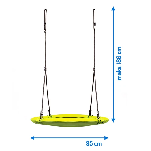 Huśtawka bocianie gniazdo Swingo XXL Żółta 95 cm