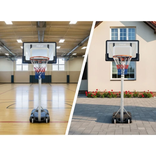 Kosz do koszykówki 150-260cm regulowany wolnostojący stabilny mobilny Neo-Sport NS-281