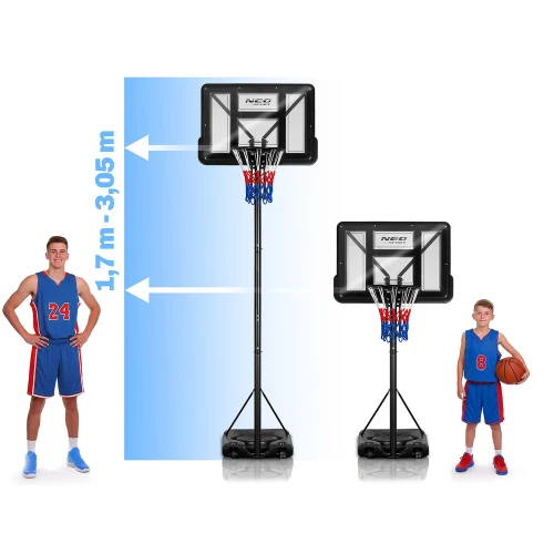 Kosz do koszykówki regulowany 170-305cm stabilny duży Neo-Sport NS-283