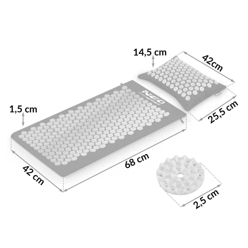 Mata do akupresury z kolcami Neo-Sport NS-903 czarno-srebrna
