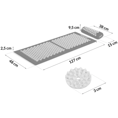 Mata do akupresury z kolcami Neo-Sport NS-901 czarno-szara