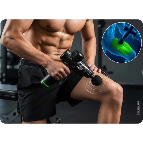 Pistolet do masażu ciała masażer 9 nakładek NS-503 Neo-sport czarny