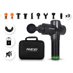 Pistolet do masażu ciała masażer 9 nakładek NS-503 Neo-sport czarny