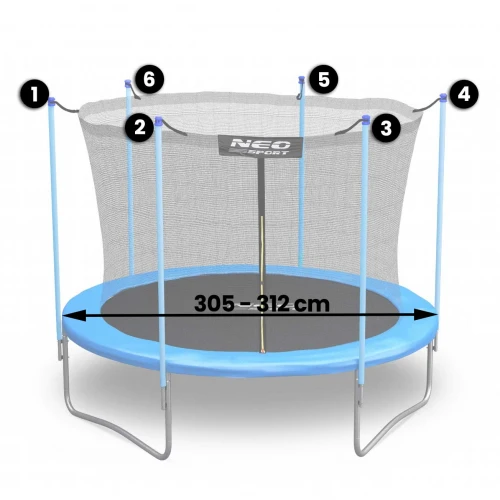 Siatka wewnętrzna do trampoliny 312cm 10FT Neo-Sport