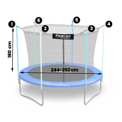 Siatka wewnętrzna Neosport 252cm 8ft 6sł