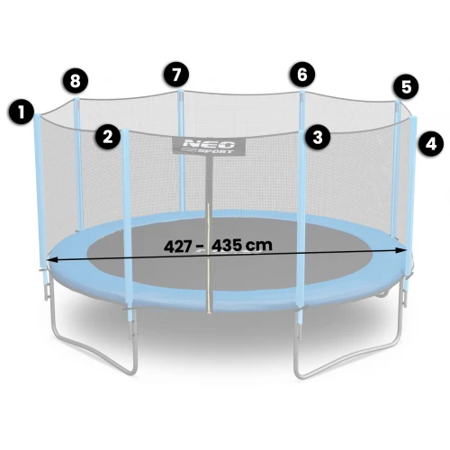 Siatka zewnetrzna Neosport 435cm 14ft 8sł
