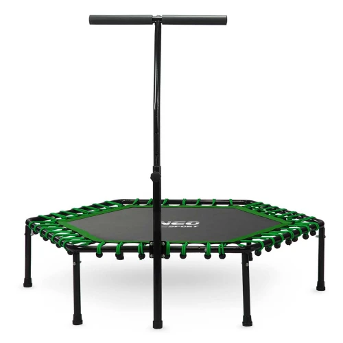 Trampolina fitness z uchwytem 127 cm Neo-Sport - sześciokątna zielona