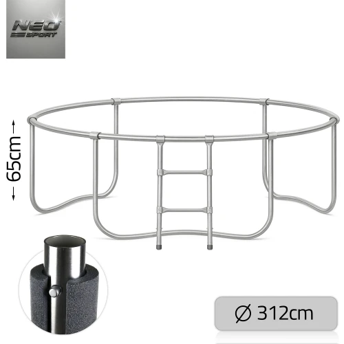 Trampolina ogrodowa 10ft/312cm z siatką zewnętrzną i drabinką Neo-Sport