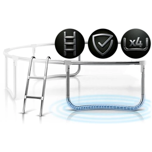 Trampolina ogrodowa 12ft/374cm z siatką zewnętrzną i drabinką Neo-Sport