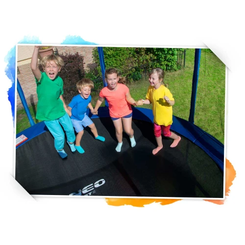 Trampolina ogrodowa 13ft/404cm z siatką wewnętrzną i drabinką Neo-Sport + maszyna do baniek GRATIS