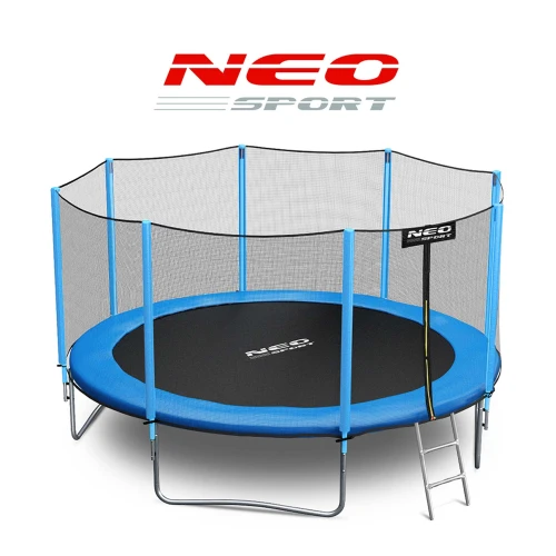 Trampolina ogrodowa 14ft/435cm z siatką zewnętrzną i drabinką Neo-Sport + Maszyna do baniek