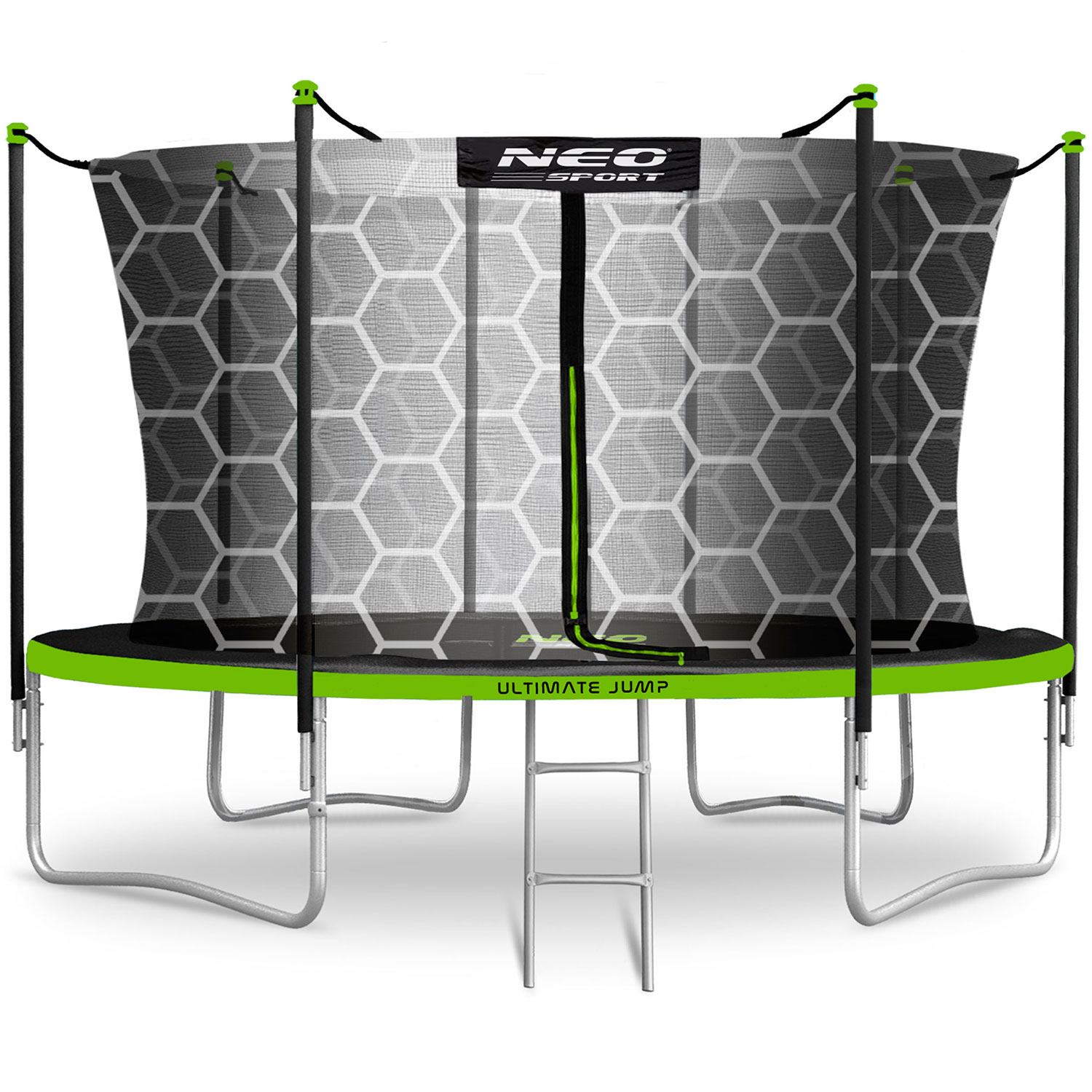 Trampolina ogrodowa 15ft/465cm z siatką wewnętrzną i drabinką Neo-Sport