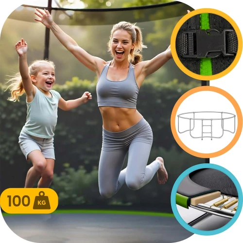 Trampolina ogrodowa 8ft/252cm z siatką wewnętrzną i drabinką Neo-Sport