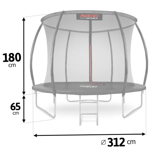 Trampolina ogrodowa profilowana 10ft/312cmz siatką wewnętrzną Neo-Sport