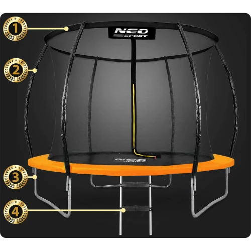Trampolina ogrodowa profilowana 8ft/252cm z siatką wewnętrzną Neo-Sport