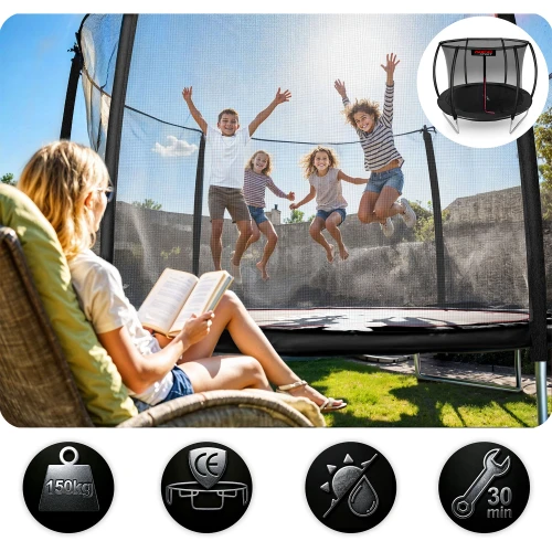 Trampolina ogrodowa profilowana 10ft/312cmz siatką wewnętrzną Neo-Sport