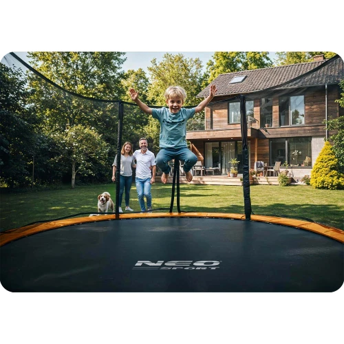 Trampolina ogrodowa profilowana 10ft/312cmz siatką wewnętrzną Neo-Sport