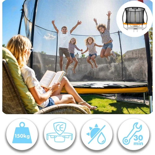 Trampolina ogrodowa profilowana 10ft/312cmz siatką wewnętrzną Neo-Sport