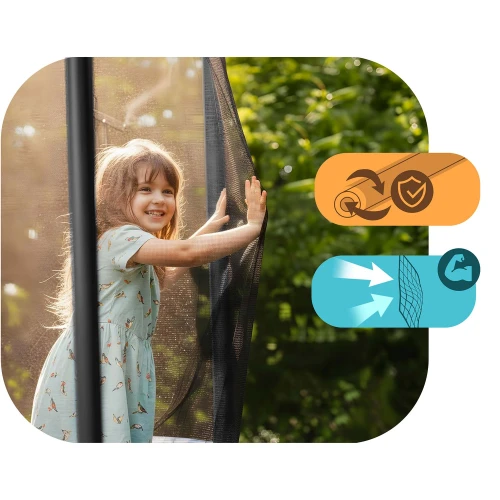   Trampolina ogrodowa prostokątna 14x10ft/427x305cm z siatką zewnętrzną i drabinką Neo-Sport