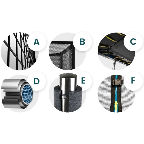   Trampolina ogrodowa prostokątna 14x10ft/427x305cm z siatką zewnętrzną i drabinką Neo-Sport